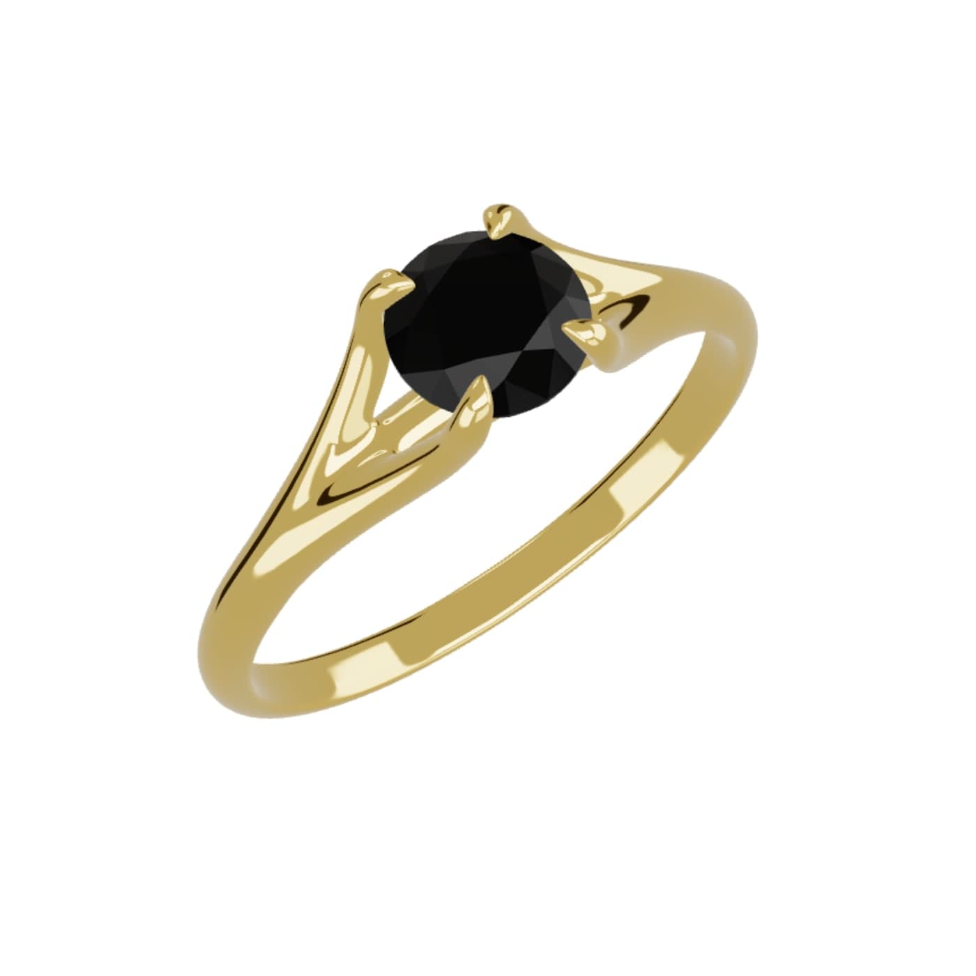 The sample: a gold ring with a black diamond, as a 3D file