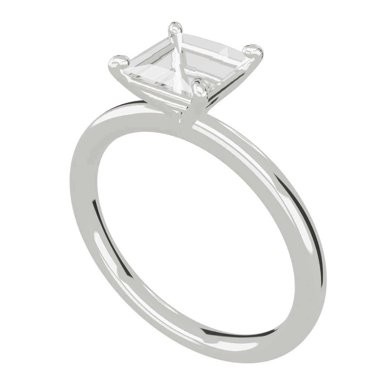 Princess cut engagement ring 3D model