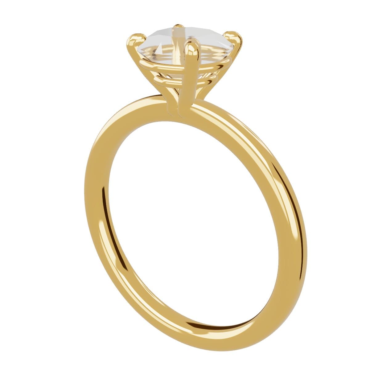 Four-prong solitaire ring 3D model