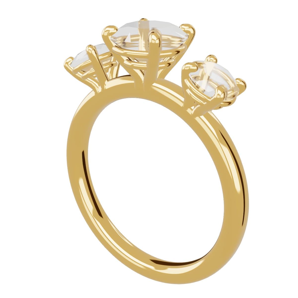 Three-stone ring 3D model