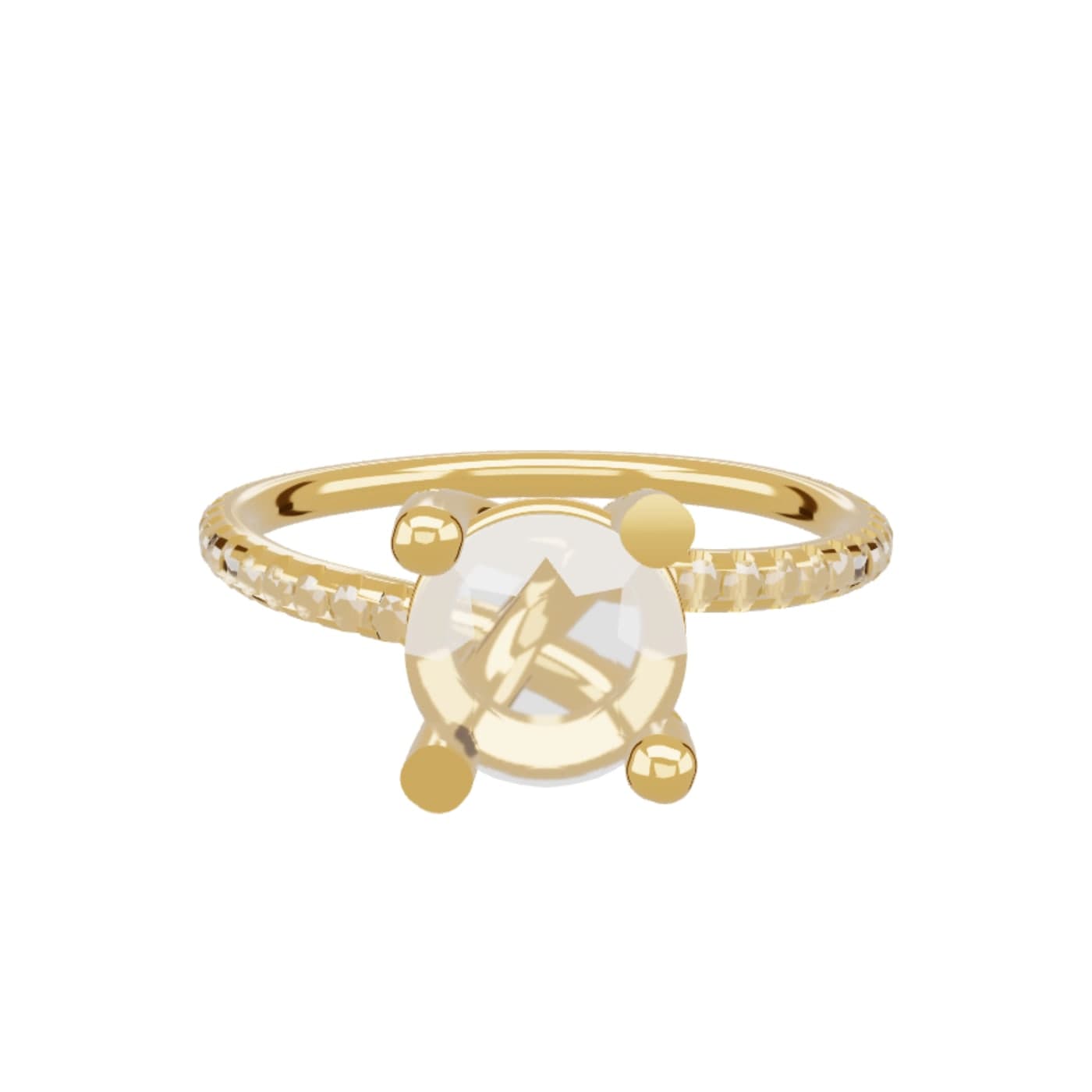 Fichier 3D d’une bague solitaire à anneau pavé